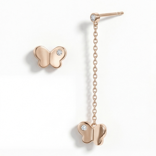 Butterfly Drops - moissanite oorhangers