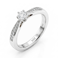 Sophia - Moissanite Verlovingsring met Pavé Zijstenen