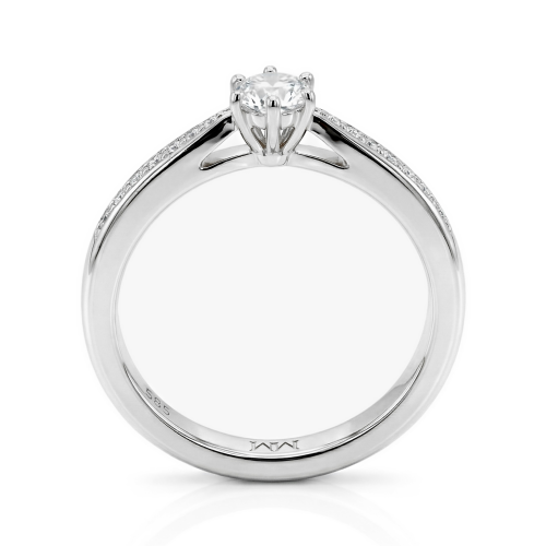 Sophia - Moissanite Verlovingsring met Pavé Zijstenen