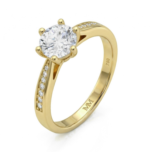 Sophia - moissanite verlovingsring met pavé zijstenen