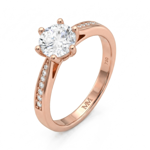 Sophia - Moissanite Verlovingsring met Pavé Zijstenen