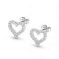 Corazon - Moissanite oorbellen in hartvormige pavé zetting