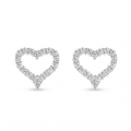 Corazon - Moissanite oorbellen in hartvormige pavé zetting