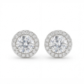 Orbis - Moissanite Stud Oorbellen in Halo Zetting