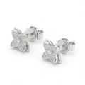 Fonkelende bloemen - Moissanite oorbellen in pavé zetting