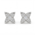 Fonkelende bloemen - Moissanite oorbellen in pavé zetting