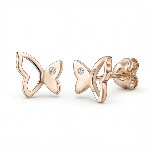 Butterfly Beauty - moissanite oorknopjes