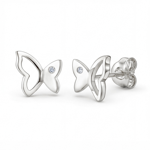 Butterfly Beauty - moissanite oorknopjes