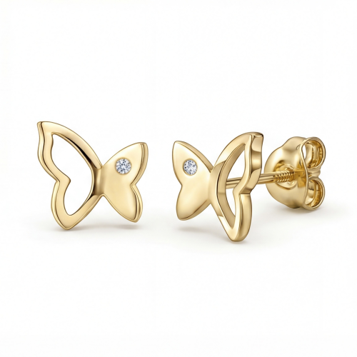 Butterfly Beauty - moissanite oorknopjes