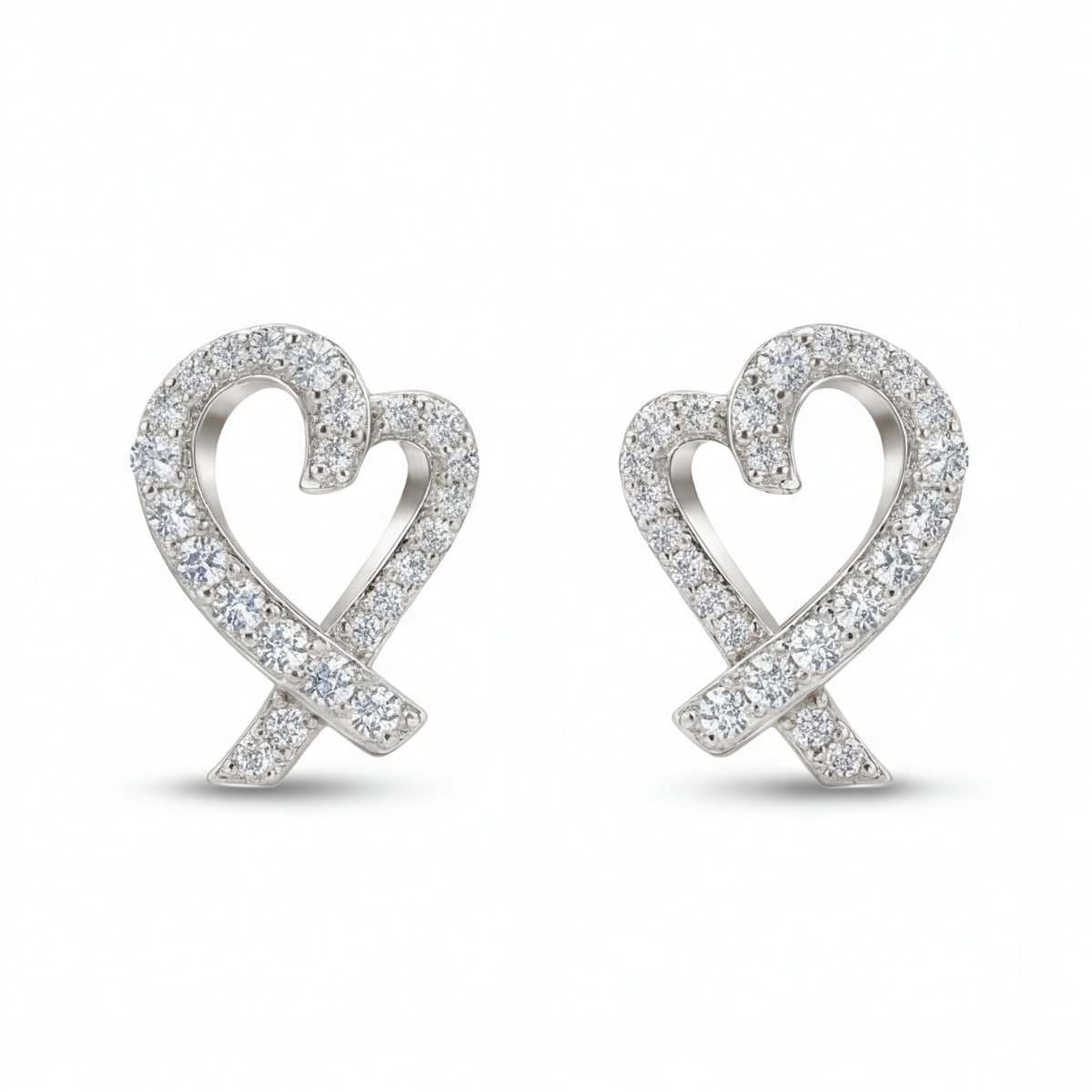Heart Strings - Moissanite oorbellen in pavé zetting
