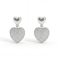 Hearts of Pavé - Moissanite Oorhangers in Pavé Zetting