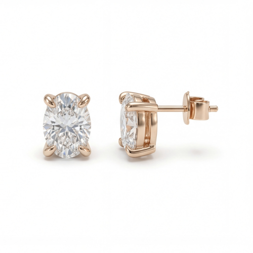 Ovalis – ovale moissanite oorknopjes