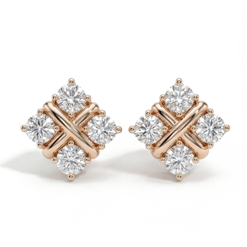 Moissanite Quadrants - moissanite oorknopjes