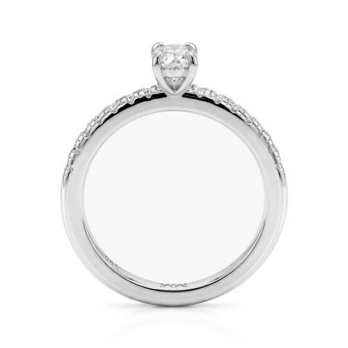 Nina - Ovaal Moissanite Ring met Pavé Zijstenen