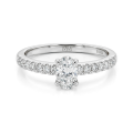 Nina Ring - Ovaal Moissanite Ring met Pavé Zijstenen