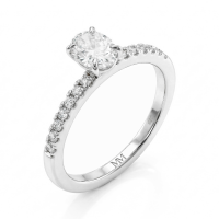 Nina - Ovaal Moissanite Ring met Pavé Zijstenen