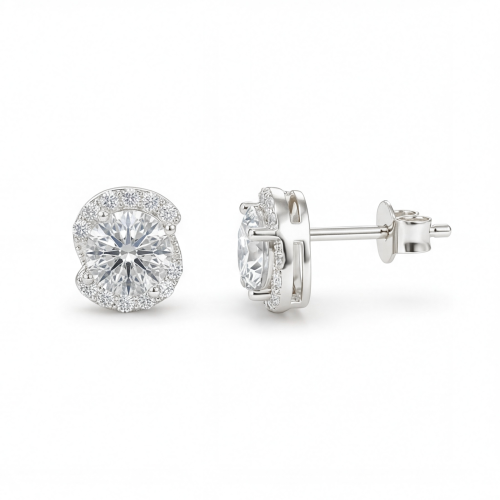 Divine Dots - moissanite oorknopjes