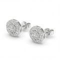 Dubbele Halo - Moissanite Stud Oorbellen in Halo Setting