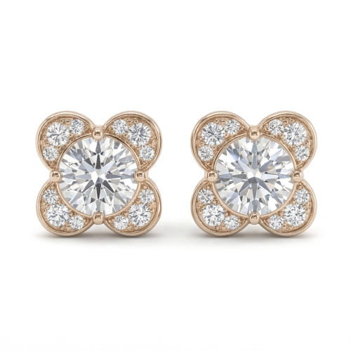 Moissanite Blooms - moissanite oorknopjes