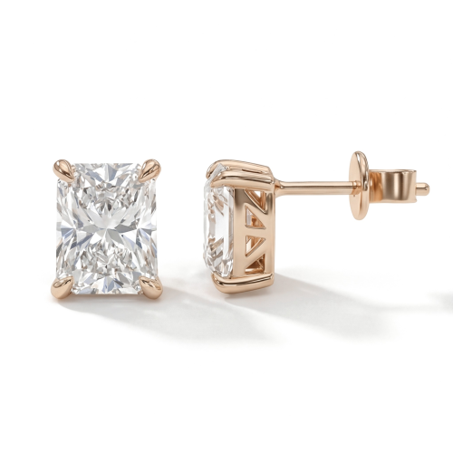 Lustrine - radiant moissanite oorknopjes