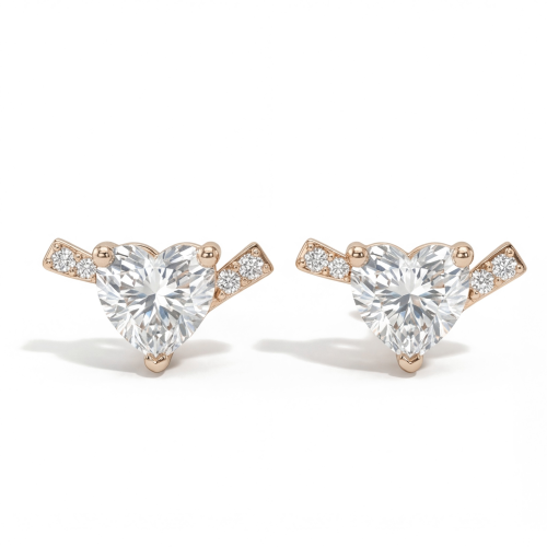 Heart's Desire - moissanite oorknopjes