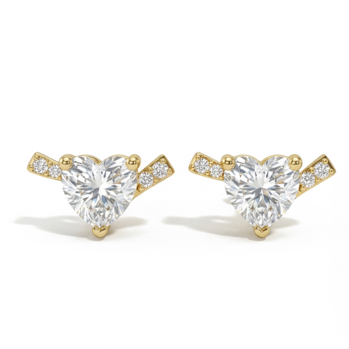 Heart's Desire - moissanite oorknopjes