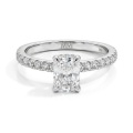 Astra - moissanite ring met pavé zijstenen en hidden halo