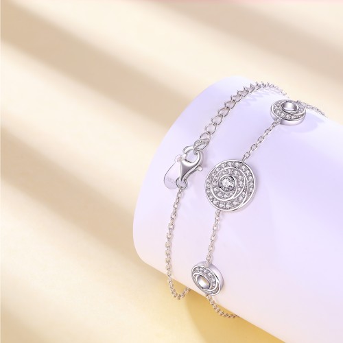Cirquel - Moissanite Armband Met Dubbele Halo Geschakelde Stations