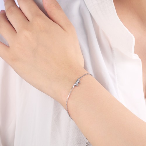 Halcyon - Moissanite Crescent Armband Met Pavézetting