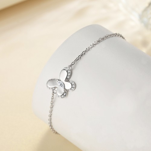 Bloomique - Moissanite Charm Armband met Bloemenmotief en Sprankelende Accenten
