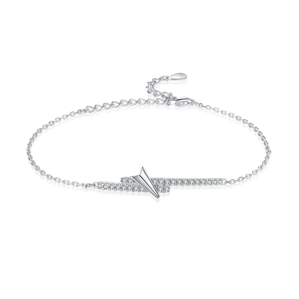 Volute - Chevron Moissanite Armband Met Pavézetting