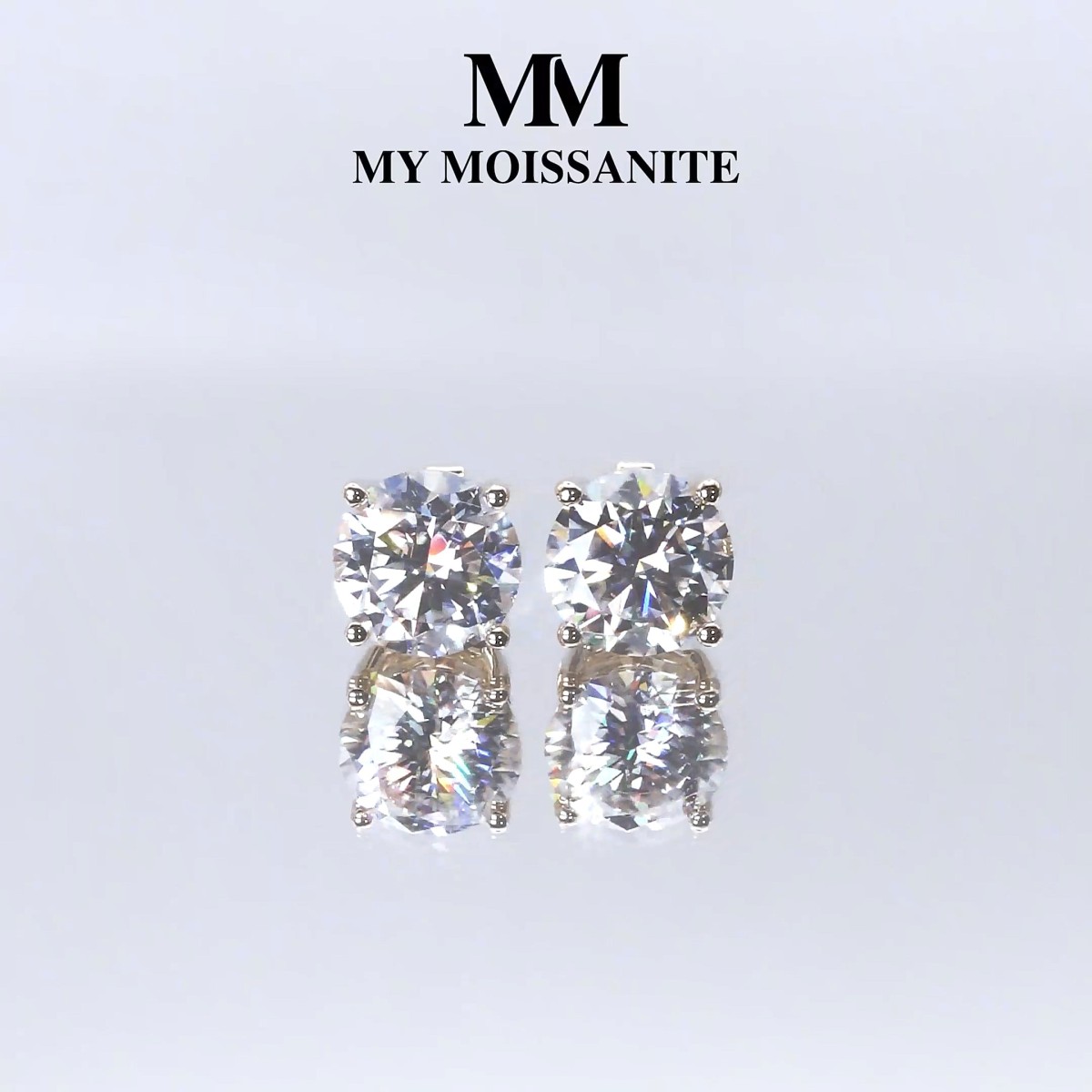 Helix - Beveiligde Moissanite Oorbellen met Schroefje Terug