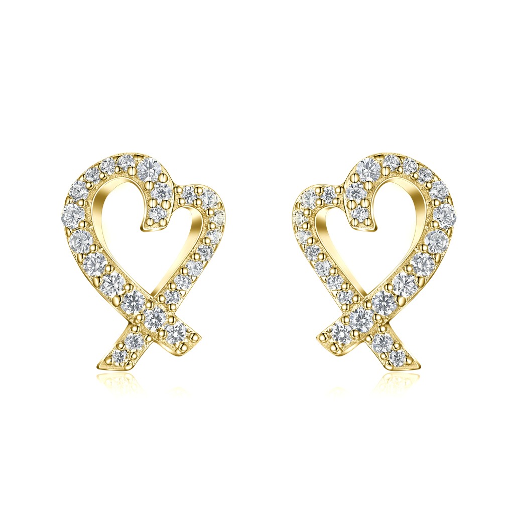 Heart Strings - Moissanite Oorknopjes in Pavé Zetting