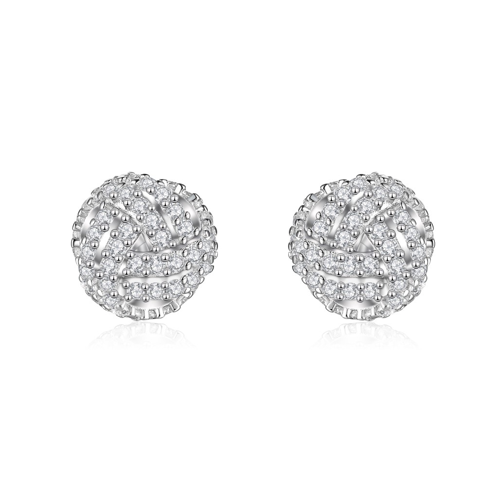 Cluster Spheres - Moissanite Oorknopjes in Pavé Zetting