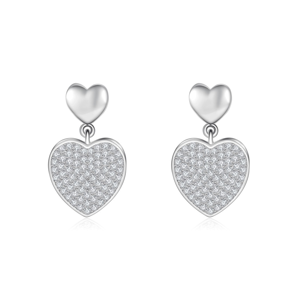 Hearts of Pavé - Moissanite Oorhangers in Pavé Zetting