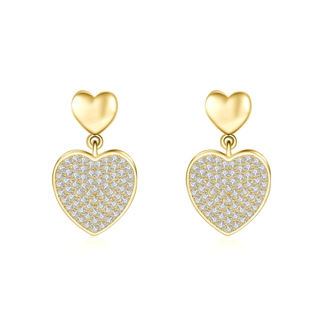 Hearts of Pavé - Moissanite Oorhangers in Pavé Zetting