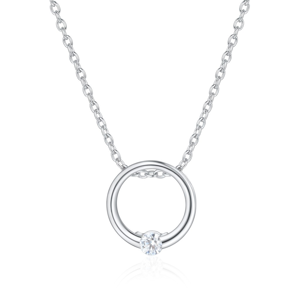 Luna - Hedendaagse Solitaire Moissanite Hanger
