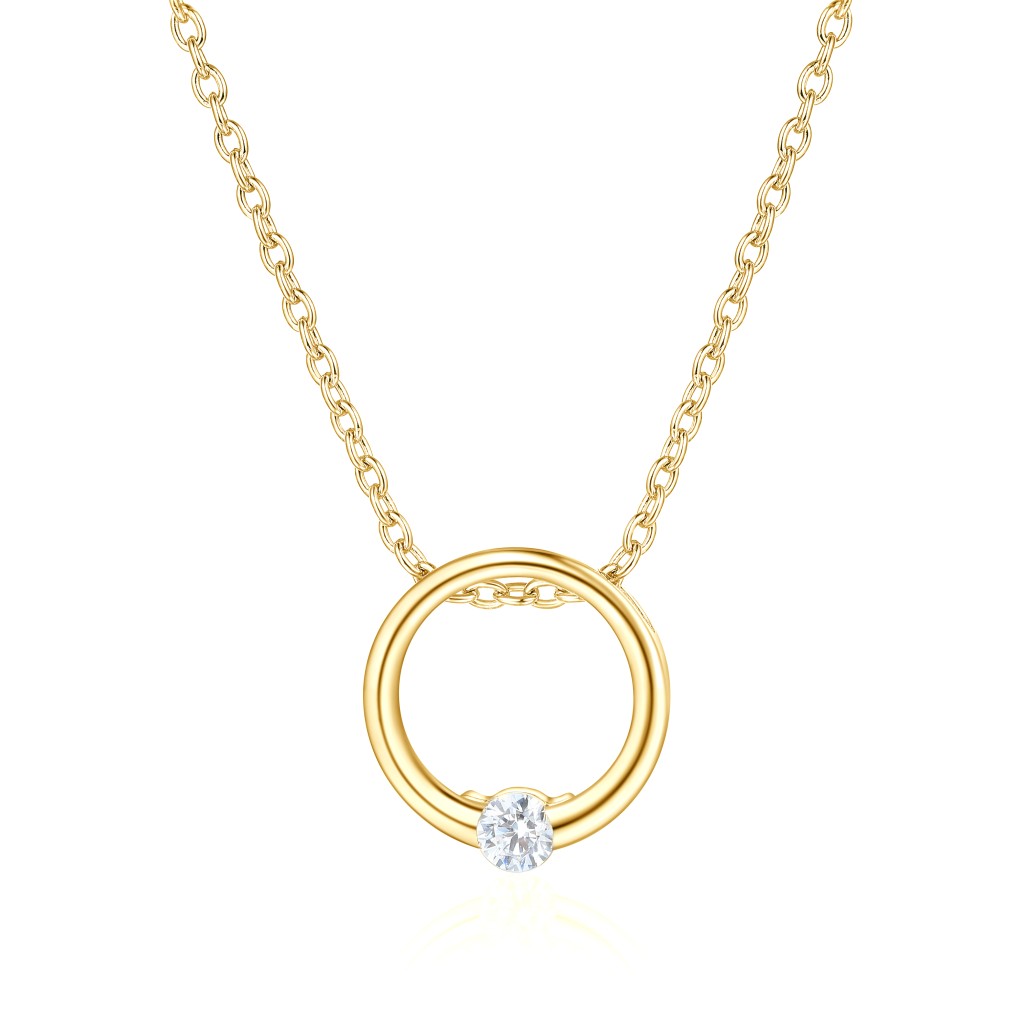 Luna - Hedendaagse Solitaire Moissanite Hanger