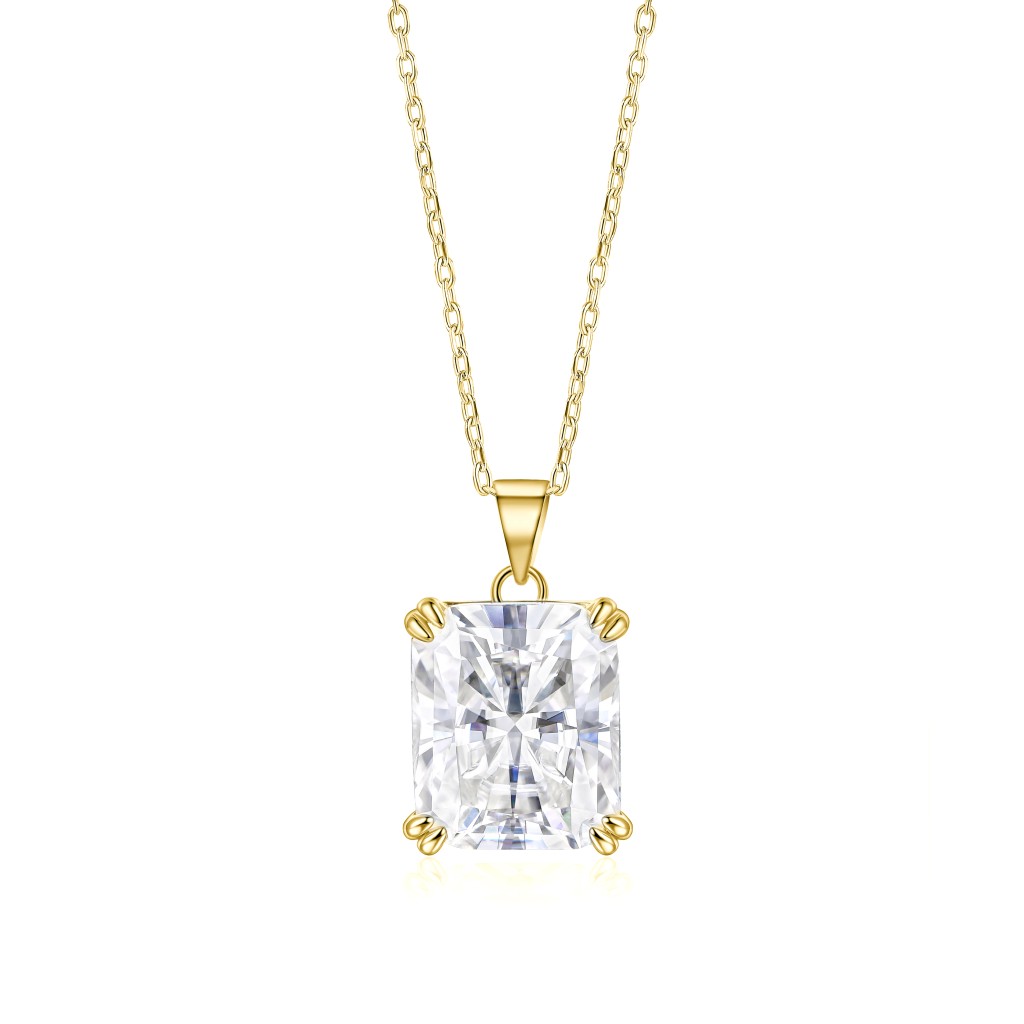 Quadra - Klassieke Radiant Geslepen Moissanite Solitaire Hanger