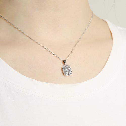 Memento - Briljante Moissanite Hanger in Pavé Halo Ontwerp