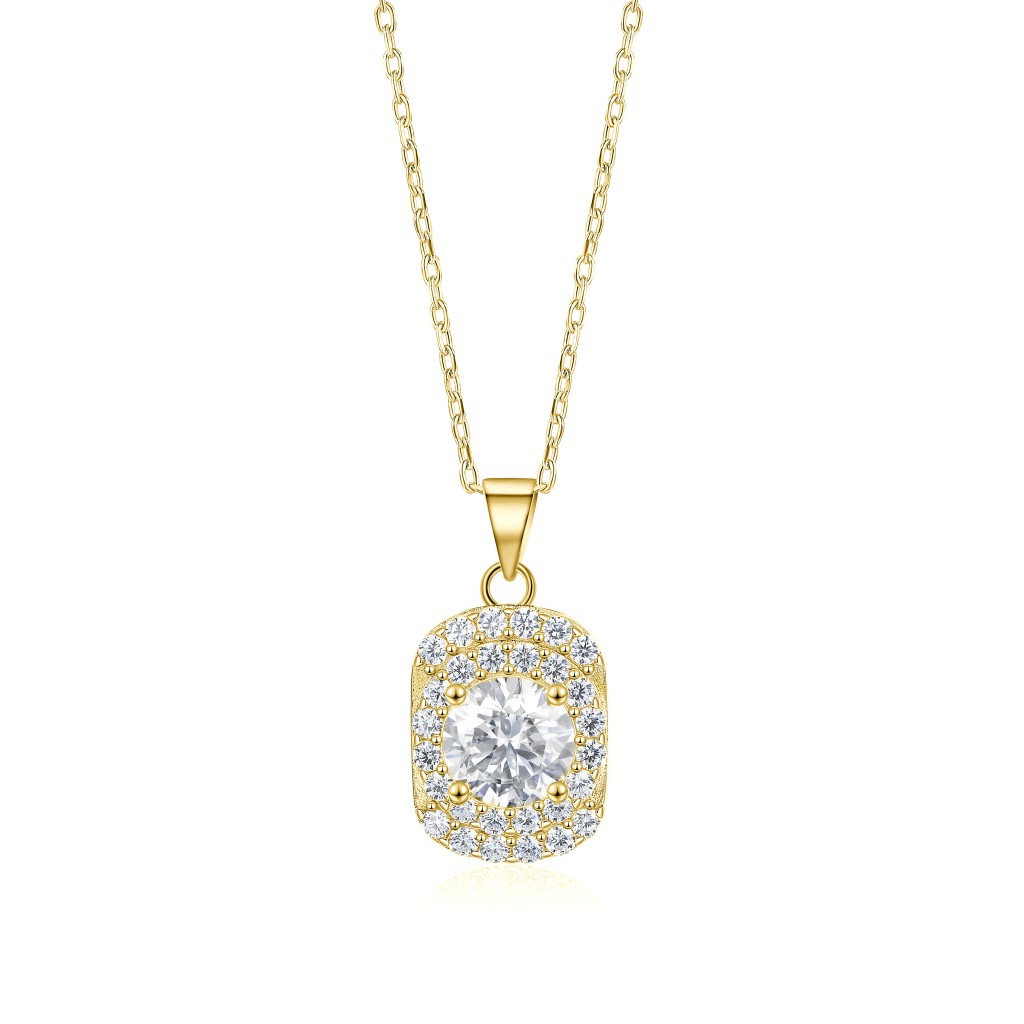 Memento - Briljante Moissanite Hanger in Pavé Halo Ontwerp