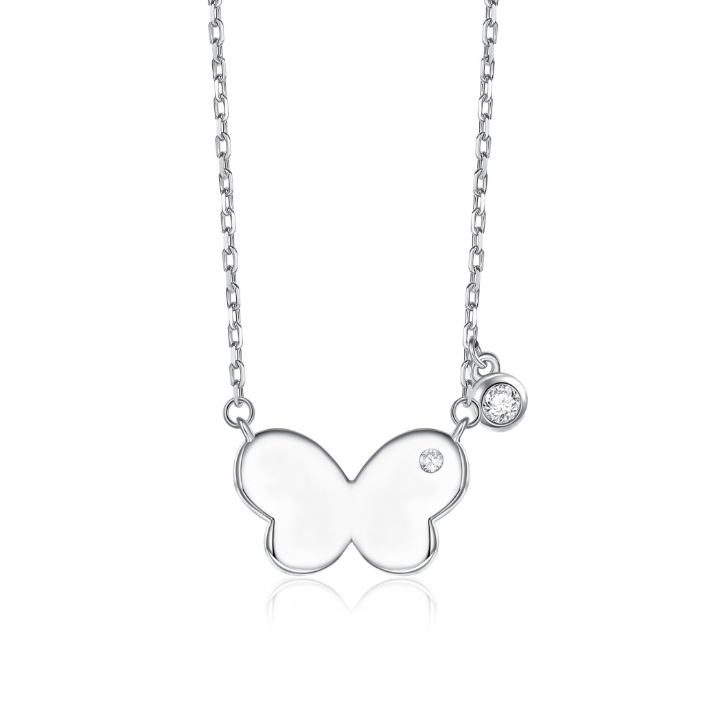 Papillia - Vlinder Bedel Ketting Met Moissanite Accenten