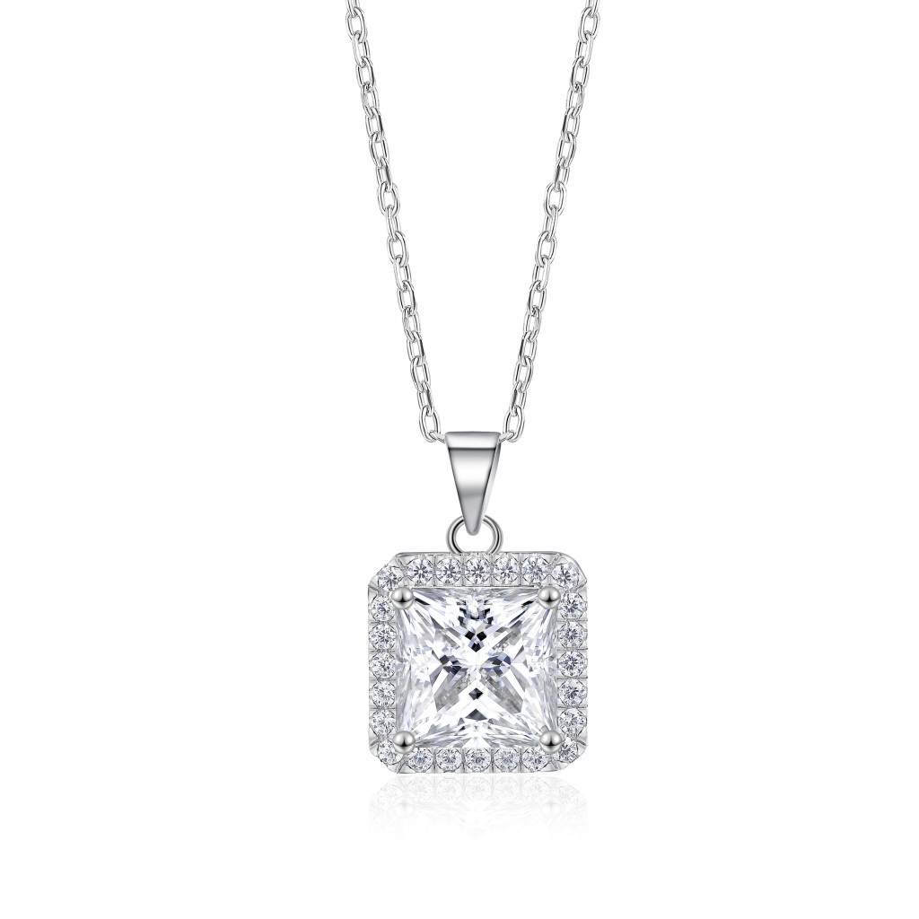 Radiance - Princess Cut Halo Moissanite Hanger