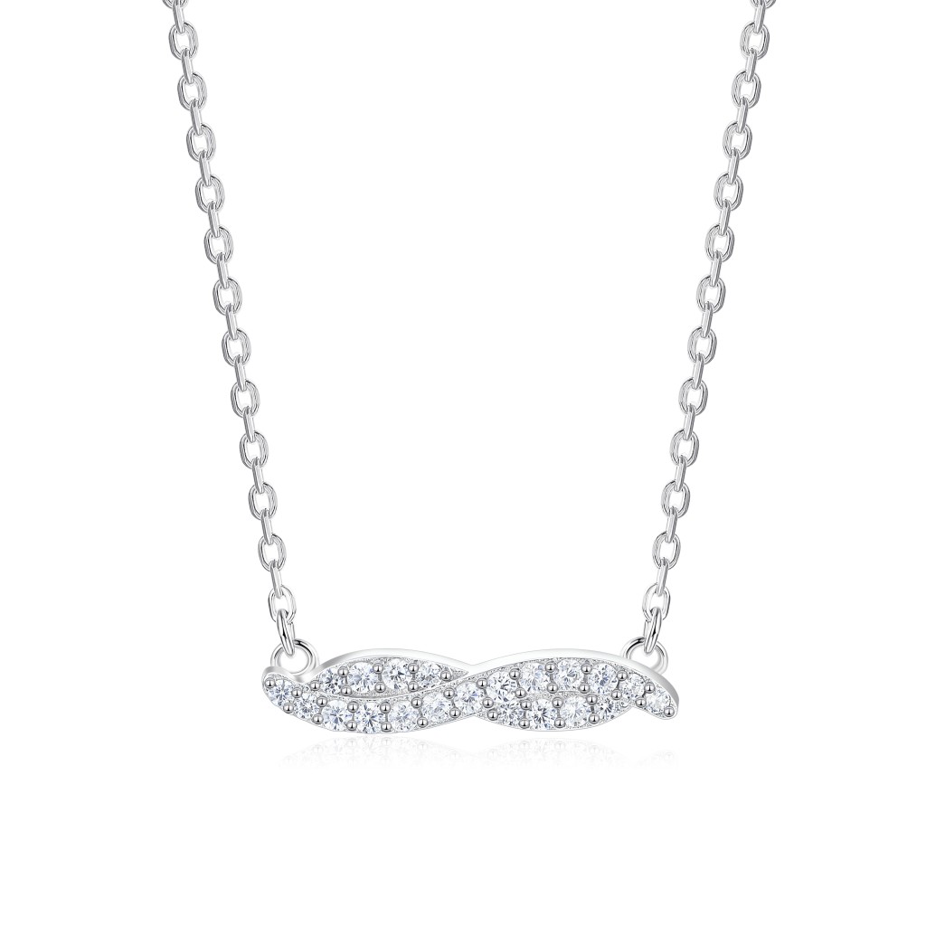 Astrid - Marquise-Geïnspireerde Moissanite Ketting met Pave Zetting