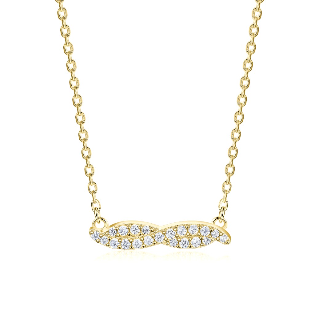 Astrid - Marquise-Geïnspireerde Moissanite Ketting met Pave Zetting