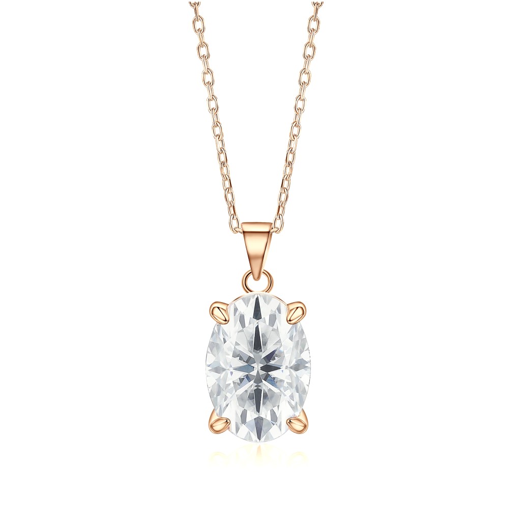 Ovaluxe - Ovaal Moissanite Hanger met Elegant Vier-Pootontwerp