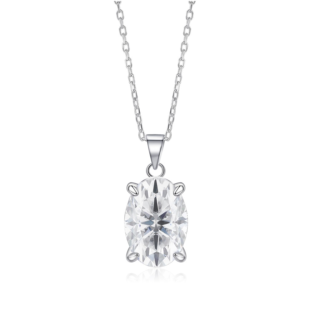 Ovaluxe - Ovaal Moissanite Hanger met Elegant Vier-Pootontwerp