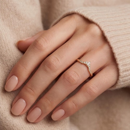 Serenella - Marquise en Ronde Moissanite Trouwring - lifestyle