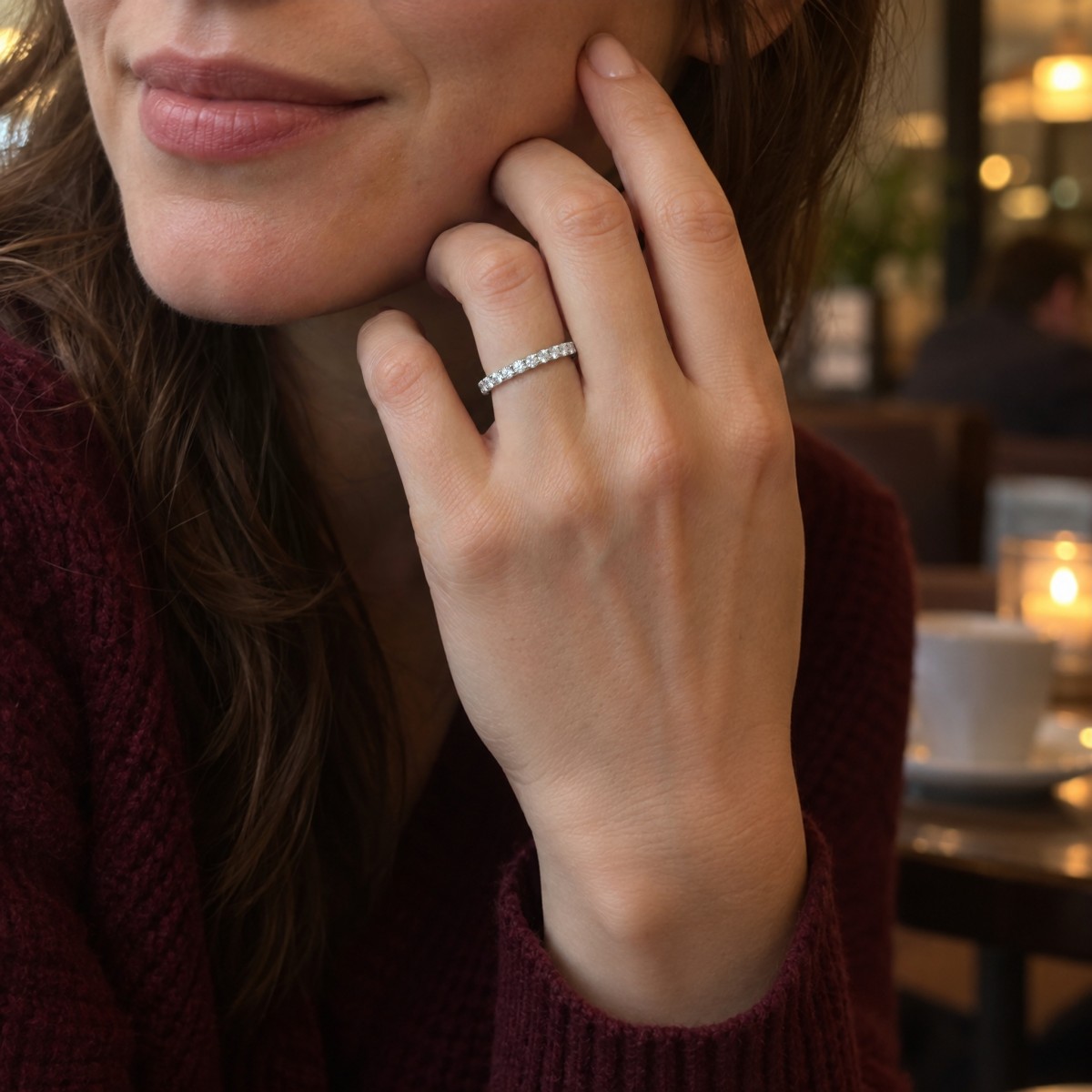 Evertina - moissanite eternity ring