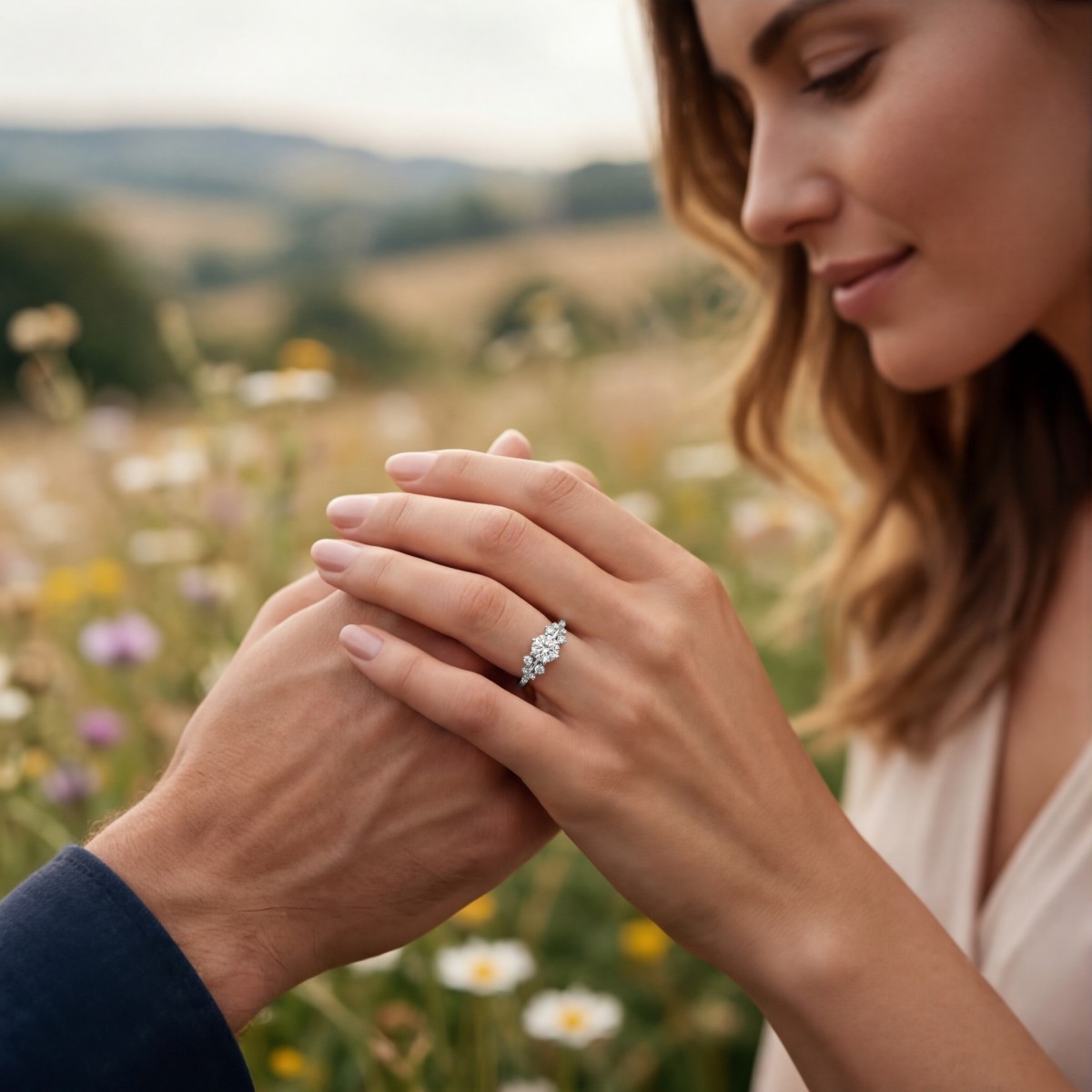  Aurora - Moissaniet ring met minimalistische zijstenen